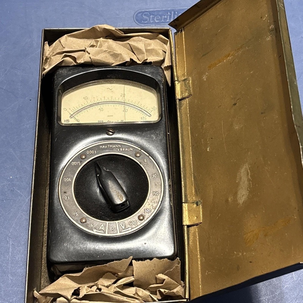 VTG Hartmann & Braun Multavi II Analog Multimeter Germany w/ Metal Case Untested